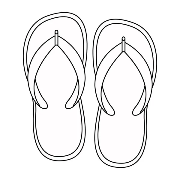 Design de chinelos de verão isolados — Vetor de Stock