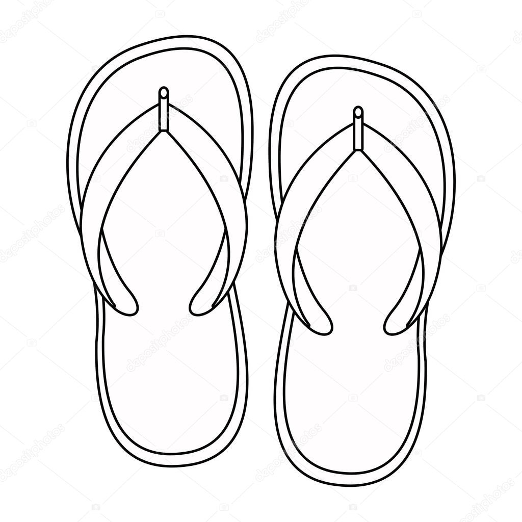 Isolated summer flip flops design