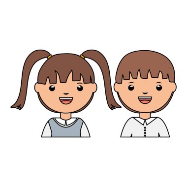 sevimli küçük öğrenciler grup karakterleri