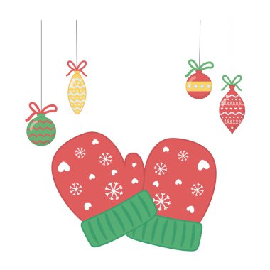 Mutlu noeller eldiven vektör tasarımı