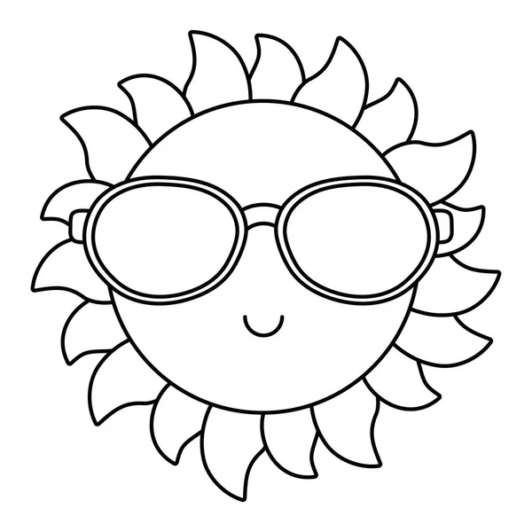 Солнце улыбается в солнцезащитных очках — стоковый вектор