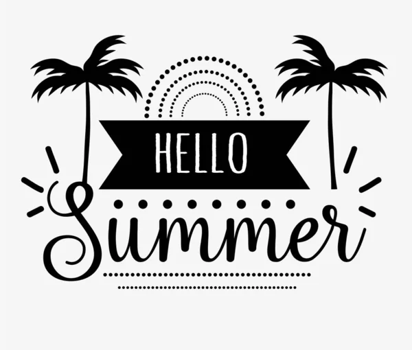 Γεια καλοκαίρι ευχετήρια κάρτα σχεδιασμού — Διανυσματικό Αρχείο