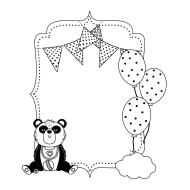 Panda ve bebek sembolü tasarım duş