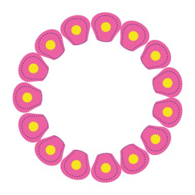 İzole edilmiş süs tüyü yuvarlak vektör tasarımı