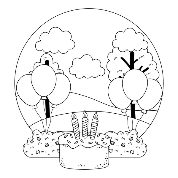 जन्मदिन मुबारक केक वेक्टर डिजाइन — स्टॉक वेक्टर