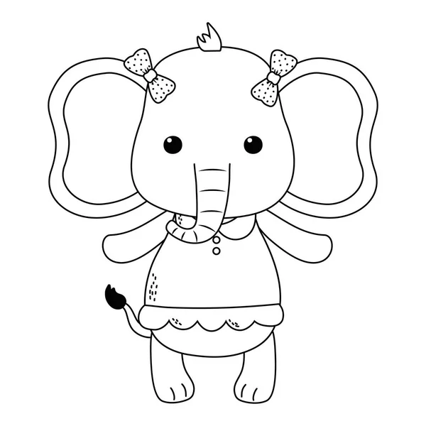 Απομονωμένο μωρό ελέφαντα σχέδιο κινουμένων σχεδίων — Διανυσματικό Αρχείο