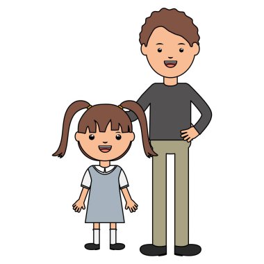 öğretmen ile sevimli küçük öğrenci kız