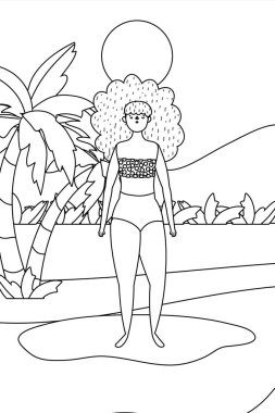 Yaz mayo tasarımı ile kız