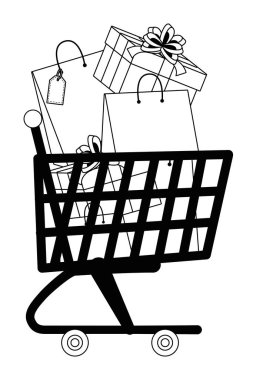 Alışveriş sepeti tasarım vektör illüstrasyon