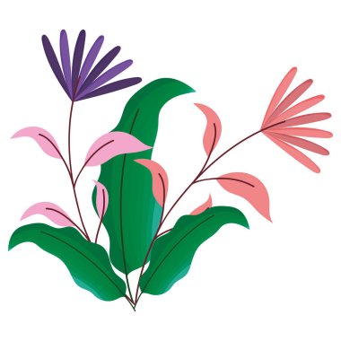 Ayrı çiçek süsü tasarımı vektör çizimi