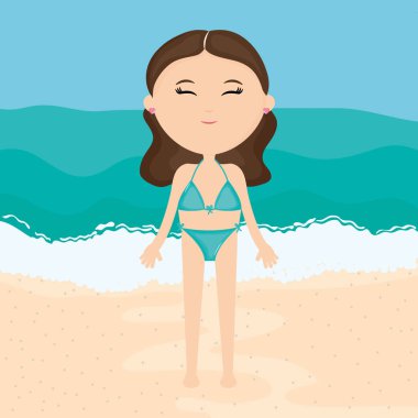 plajda mayo ile güzel kadın