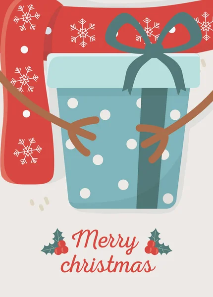 Cadeau verrassing feest gelukkig kerstmis — Stockvector