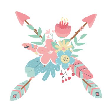 İzole boho ok vektör tasarımı çizimi