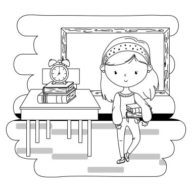 Genç kız karikatür tasarımı