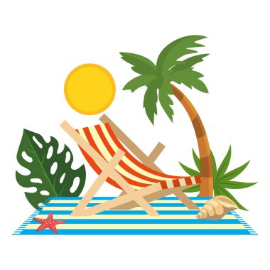 Yaz ve tatil simgesi set tasarım