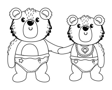 Bebek sembolü ve oyuncak ayı tasarımı