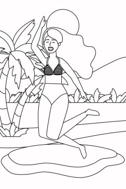 Yaz mayo tasarımı ile kız