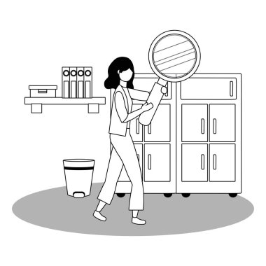 İş kadını avatar karikatür tasarım vector Illustrator