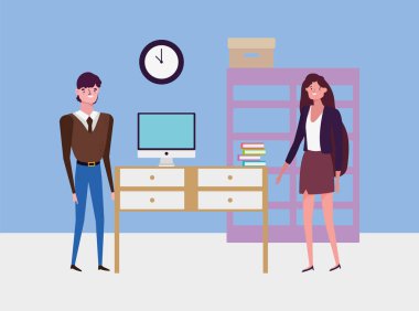 insanlar iş karakterleri düz tasarım