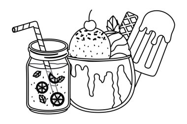 Yaz ve tatil simgesi set tasarım