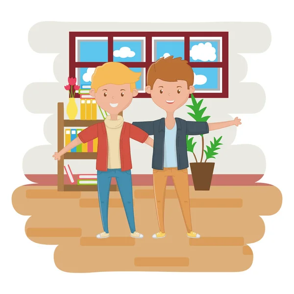 Adolescents amis design illustration vectorielle — Image vectorielle