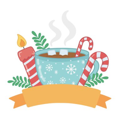 Mutlu noeller bardak vektör tasarımı