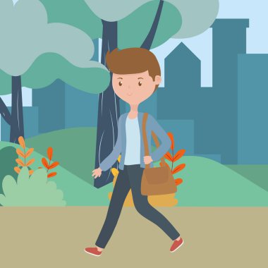 Park tasarım adam karikatür