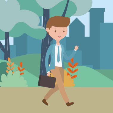 Park tasarım adam karikatür