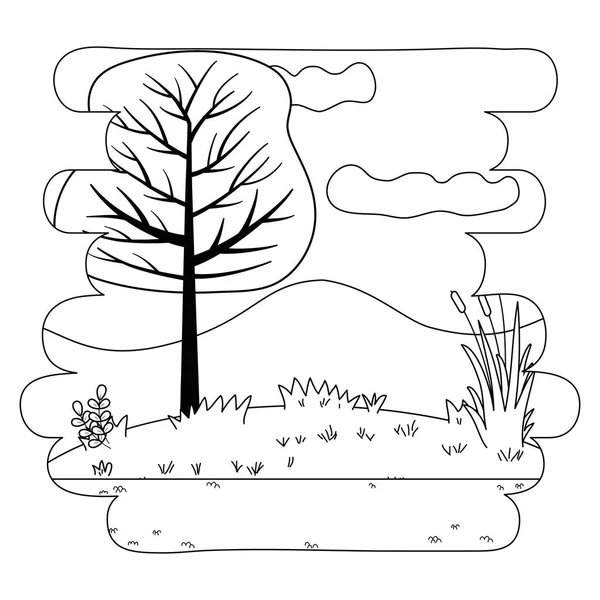 Conception d'arbres abstraits et saisonniers isolés — Image vectorielle