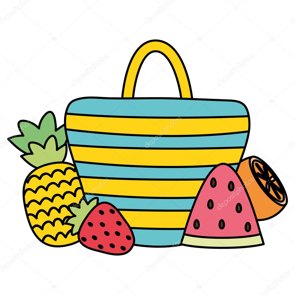 handbag female with summer fruits