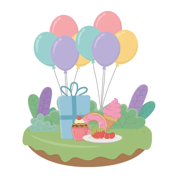 Happy birthday surprise design vector illustration — Stock Vector