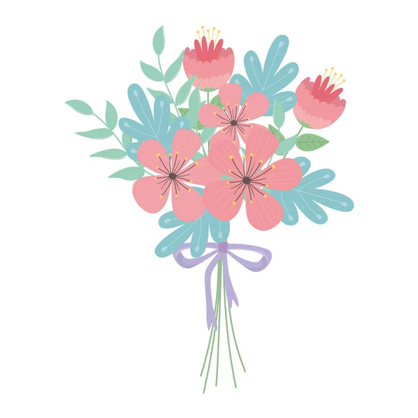 Isolated bunch of flowers design — 스톡 벡터