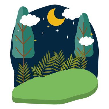 İzole soyut ve mevsim ağaçları tasarımı