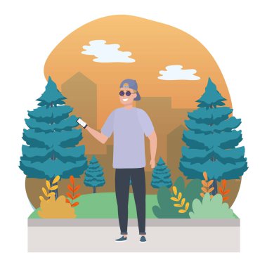 Akıllı telefon tasarımı ile avatar adam