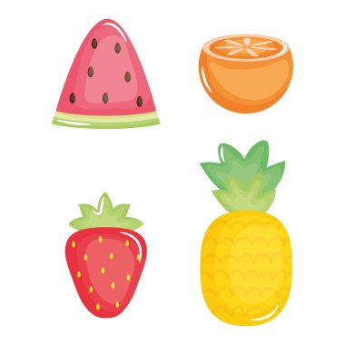 yaz tatil poster seti simgeleri