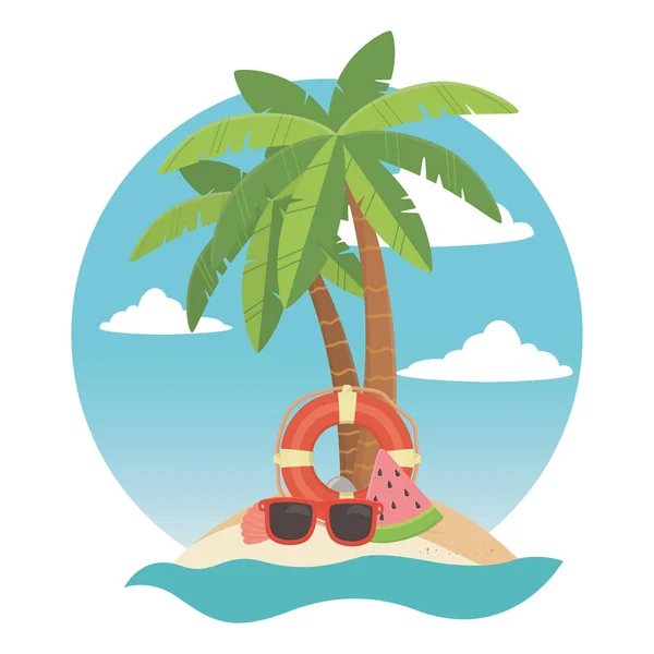 Vector illustration Palm tree design, Summer vacation vector illustration — Stock Vector