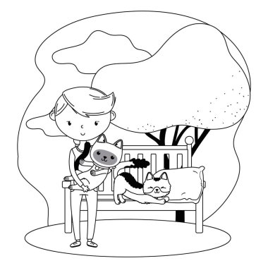 Kedili çocuk çizgi film tasarımı