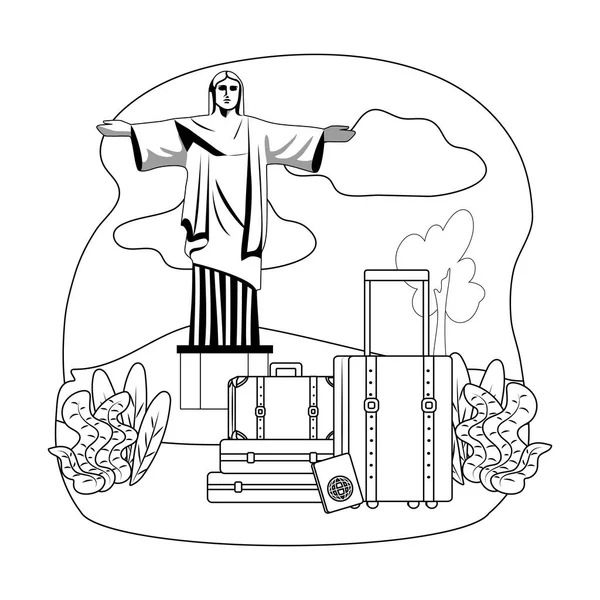 Isolé christ redemeer conception historique — Image vectorielle