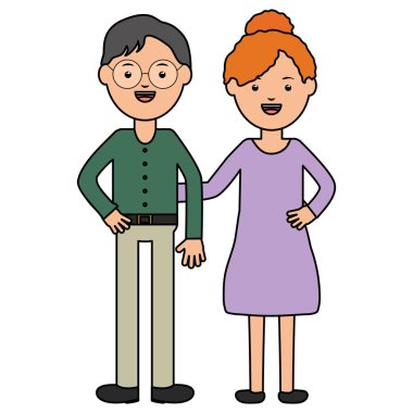 Genç öğretmenler çift eğitim karakterleri