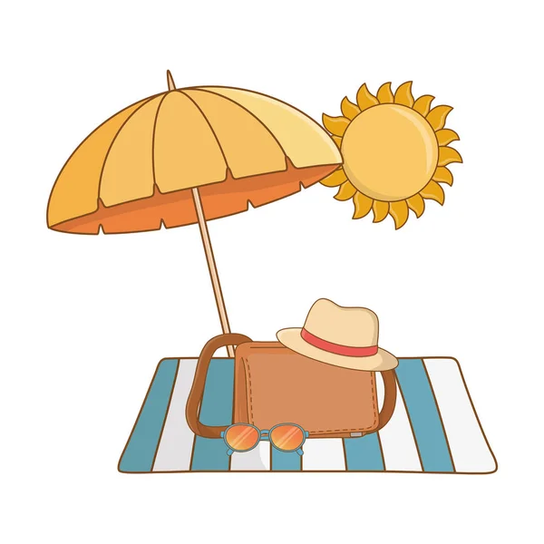 Vacances d'été relax dessin animé vecteur illustration — Image vectorielle