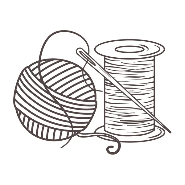 Изолированный клубок пряжи и нитки — стоковый вектор