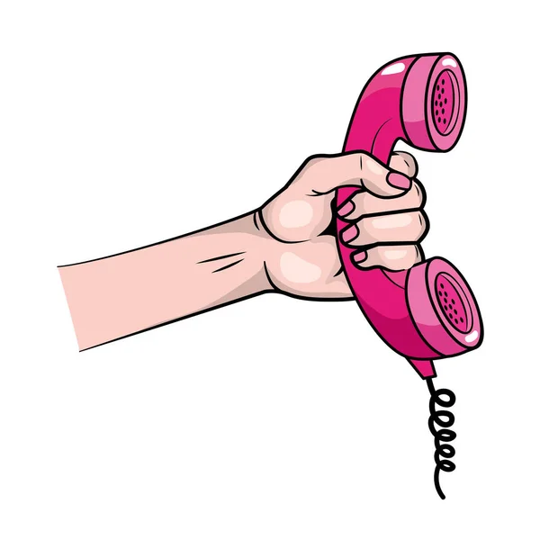 Pop art telefoon Vintage cartoon — Stockvector