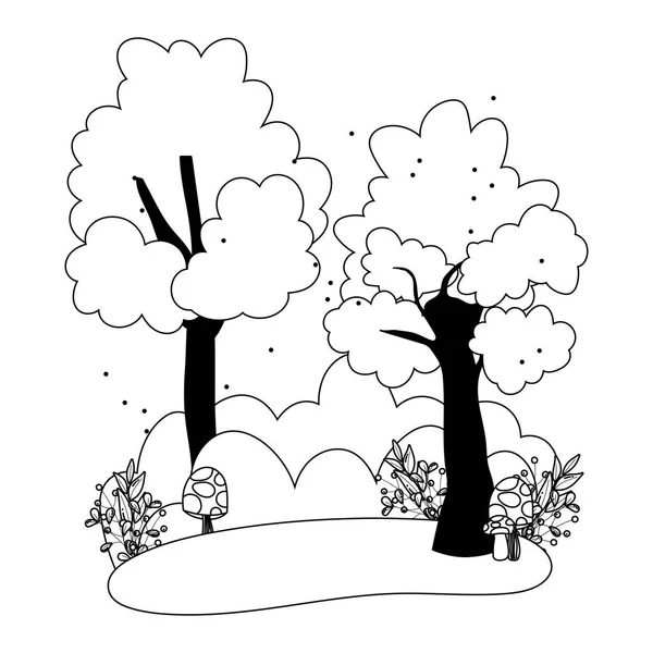 고립 된 추상 및 계절 나무 디자인 — 스톡 벡터