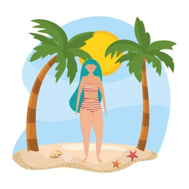 Yaz mayo tasarımı ile kız