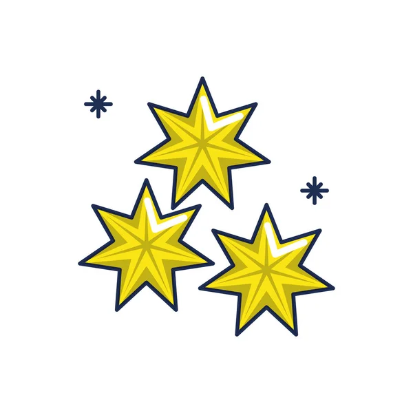 Étoiles astrologie ligne de lune et remplir l'image — Image vectorielle