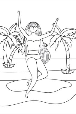 Yaz mayo tasarımı ile kız