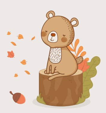 Şirin hayvan yaprakları Merhaba sonbahar