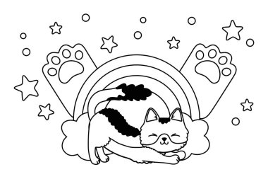 İzole kedi karikatür tasarım