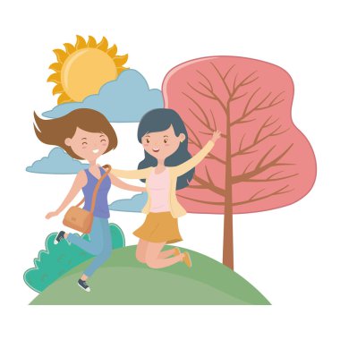 Genç kız karikatür tasarım vektör çizme