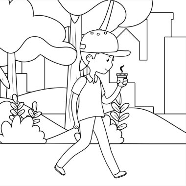 Park tasarım adam karikatür